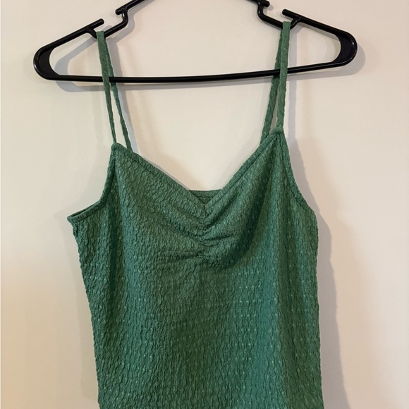 Madewell crinkle knit button top and cami green EUC SIZE M - Picture 2 of 3
